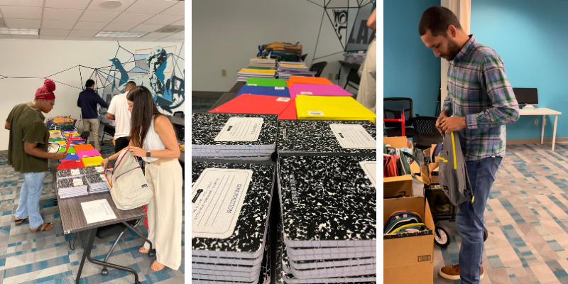 Townsquare employees volunteering for Classroom Central